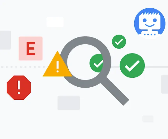 Illustrasjon som representerer Google Søk-filtrering av gode resultater fra dårlige
