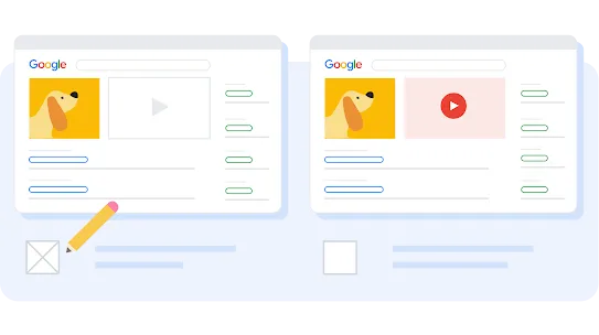 Comparing two styles of search results with a Search Quality Rater picking the better option